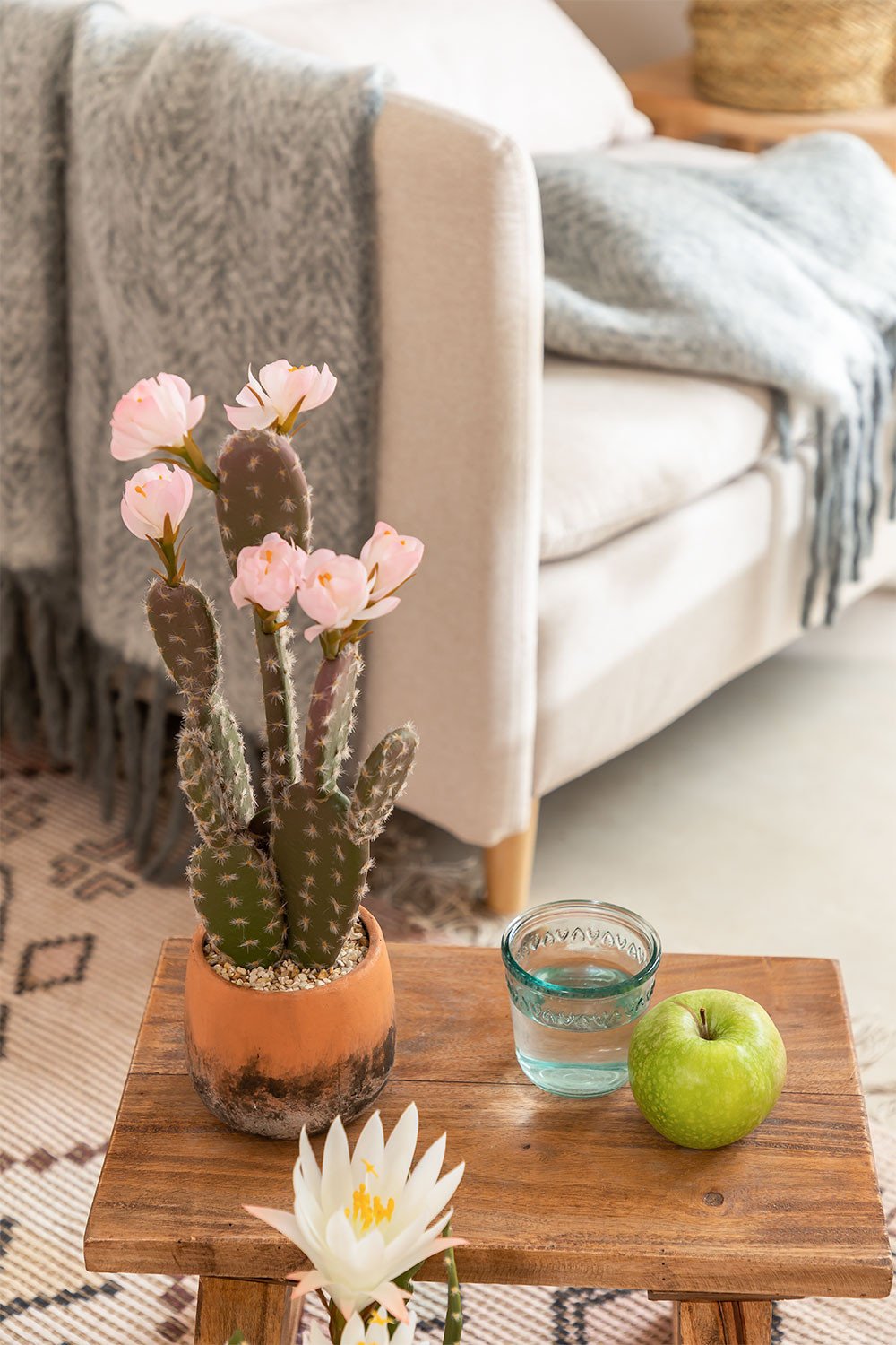 Artificial Cactus with Flowers Opuntia SKLUM