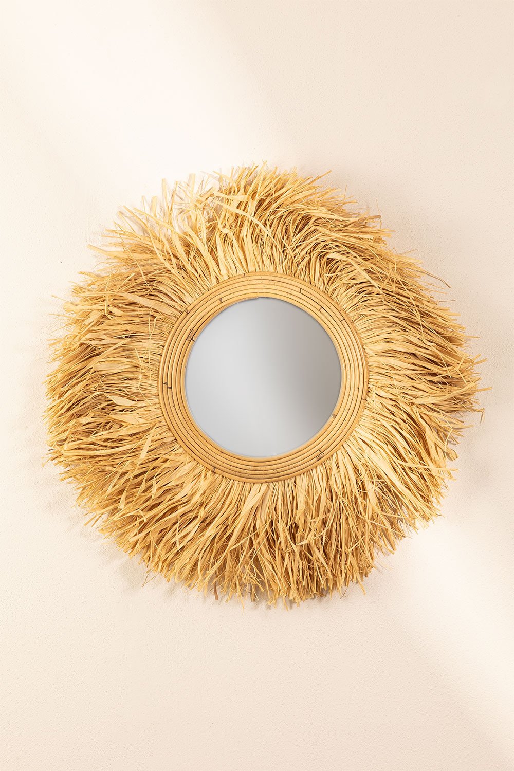 Round Rattan Wall Mirror Ø80 cm Donat SKLUM