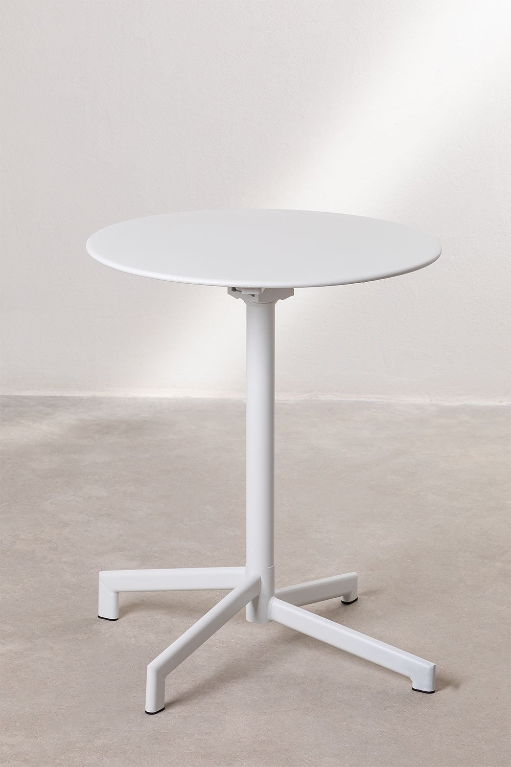 Round bar table Ø60 cm foldable and convertible into 2 heights in steel Dely, gallery image 4