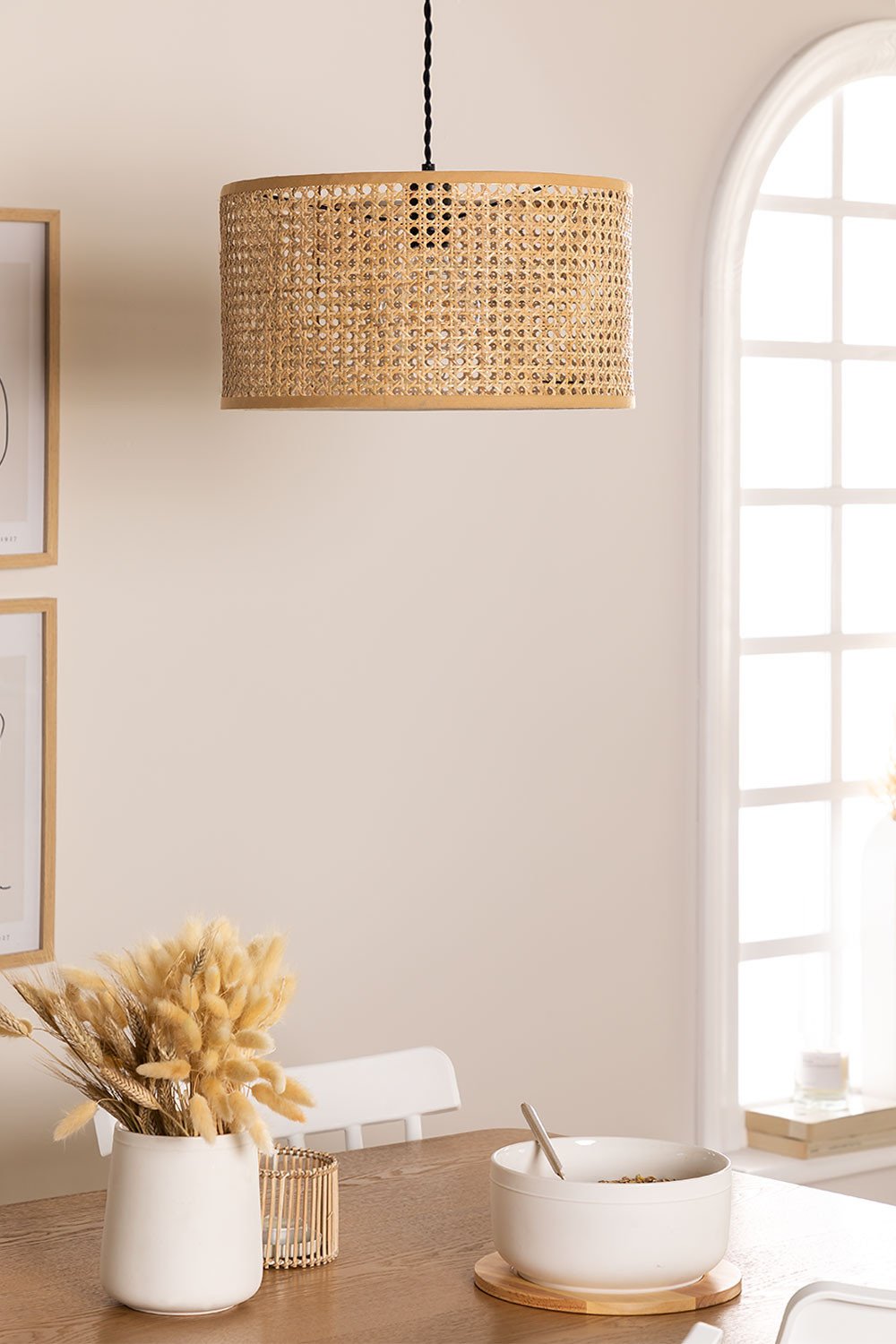 Serri Rattan Pendant Ceiling Lamp , gallery image 1