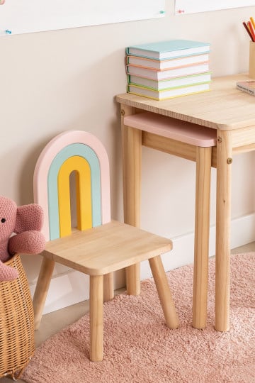 Wooden Chair Mini Rainbow Kids 